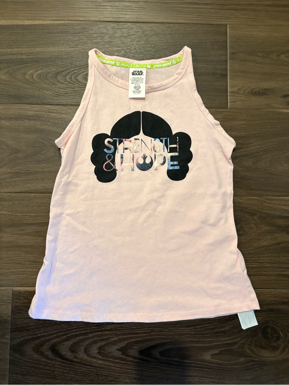 Star Wars Girls Pink Tank Top with Black Graphic